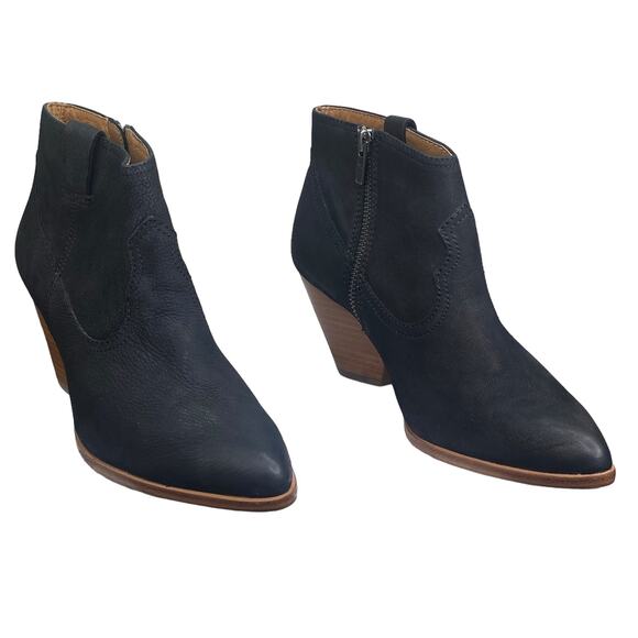 Frye Women’s Reina Black Leather Block Heel Ankle Boot Size US 8.5 - Picture 5 of 11